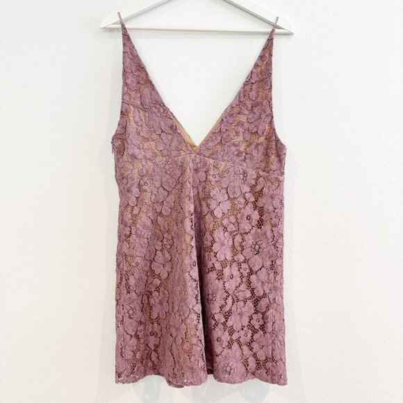 Free People Dangerous Love Floral Lace V-Neck Mini Dress Boho Party Cocktail 10 - Picture 10 of 11